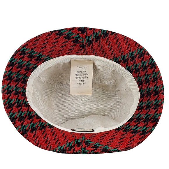 Gucci Tweed Wool Houndstooth Interlocking GG Bucket Hat - Picture 4 of 9